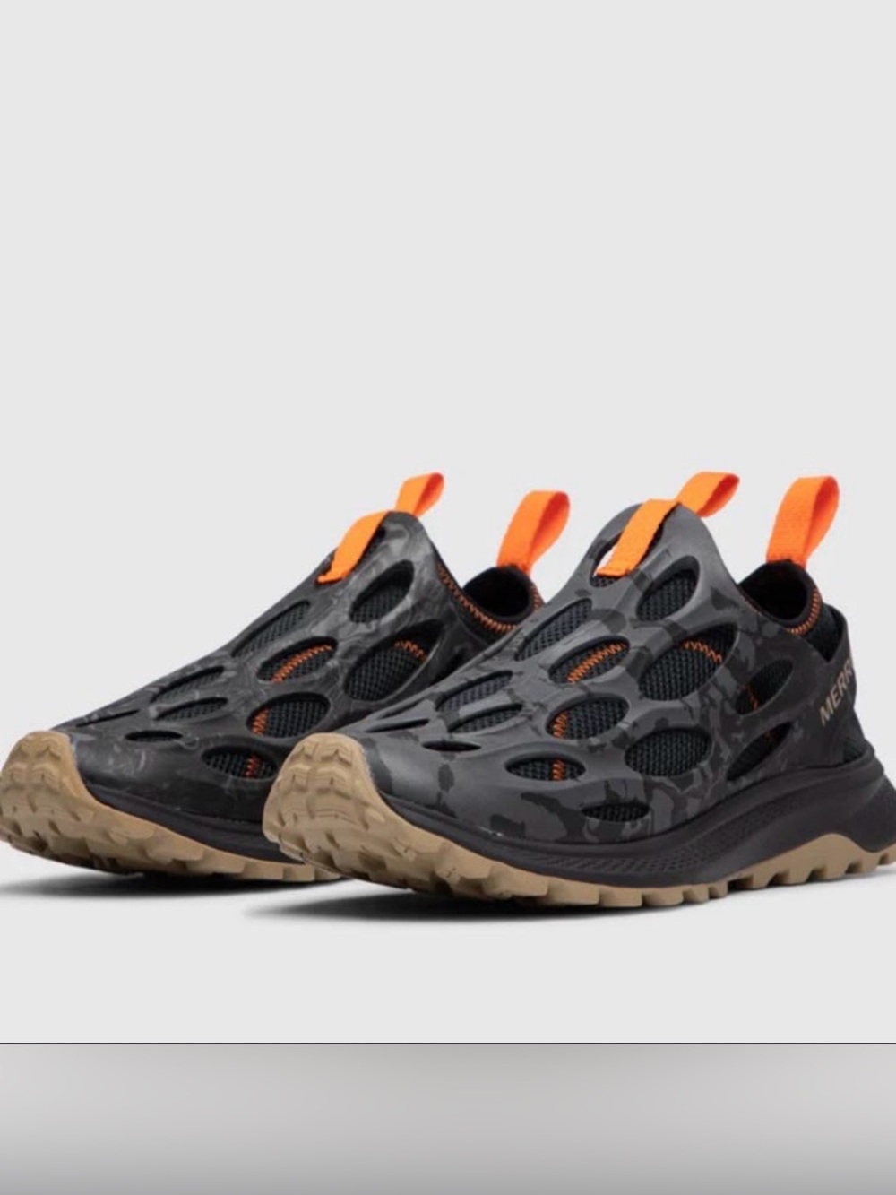 Merrell Hydro Runner Men's Slip-On Trail Sneakers - Black, Orange & Tan